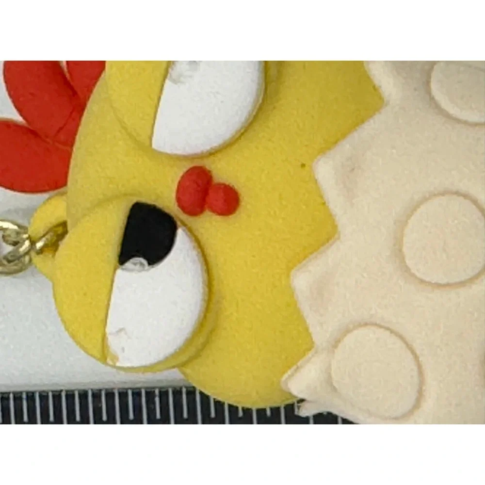 Kawaii Yellow Hatching Chick‎ Squeeze Pop Eye Keychain Gold Tone Bag Charm